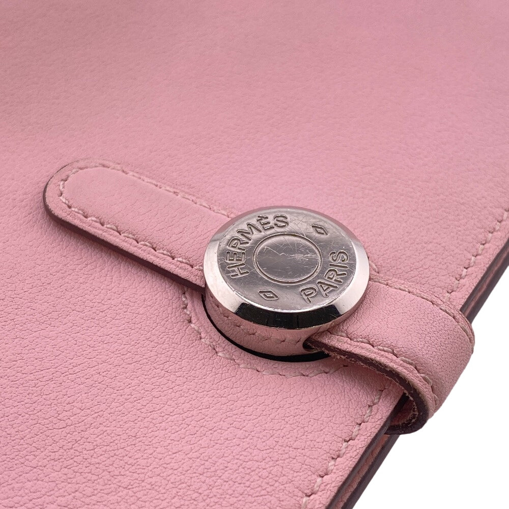 HERMES Long Wallet Purse Vaux Swift pink 2015 Dogon Long Women Used