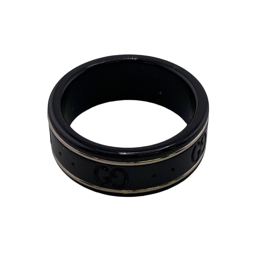 GUCCI Ring Ceramic, Silver925 black GG icon