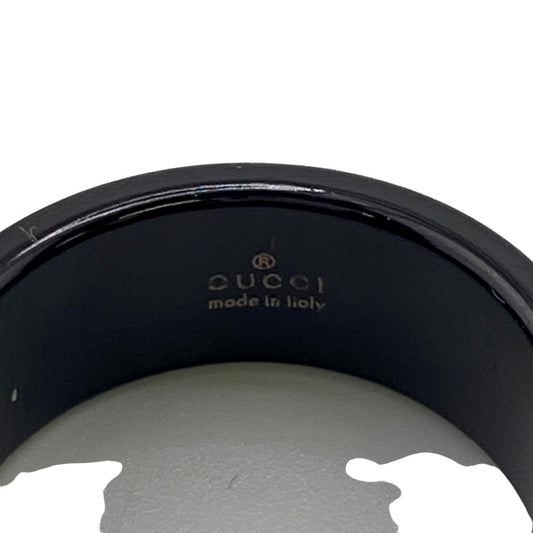 GUCCI Ring Ceramic, Silver925 black GG icon