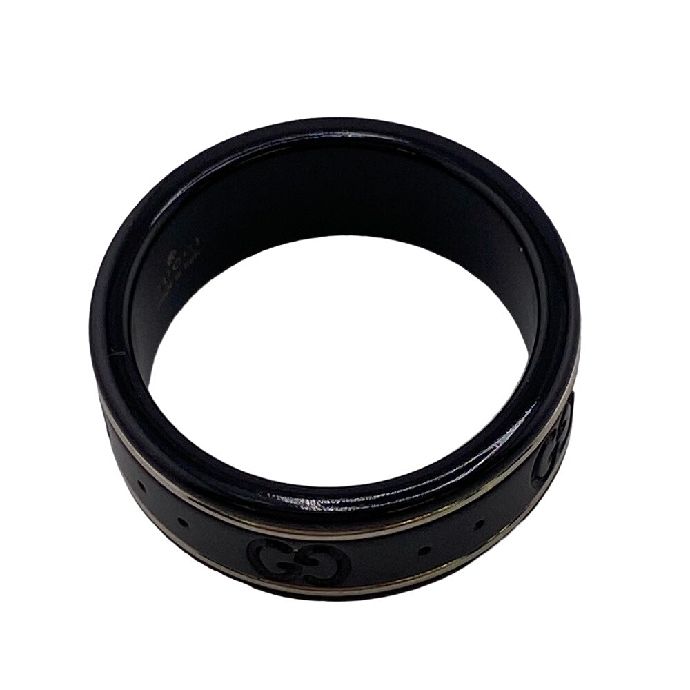 GUCCI Ring Ceramic, Silver925 black GG icon