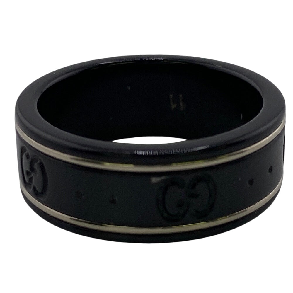 GUCCI Ring Ceramic, Silver925 black GG icon