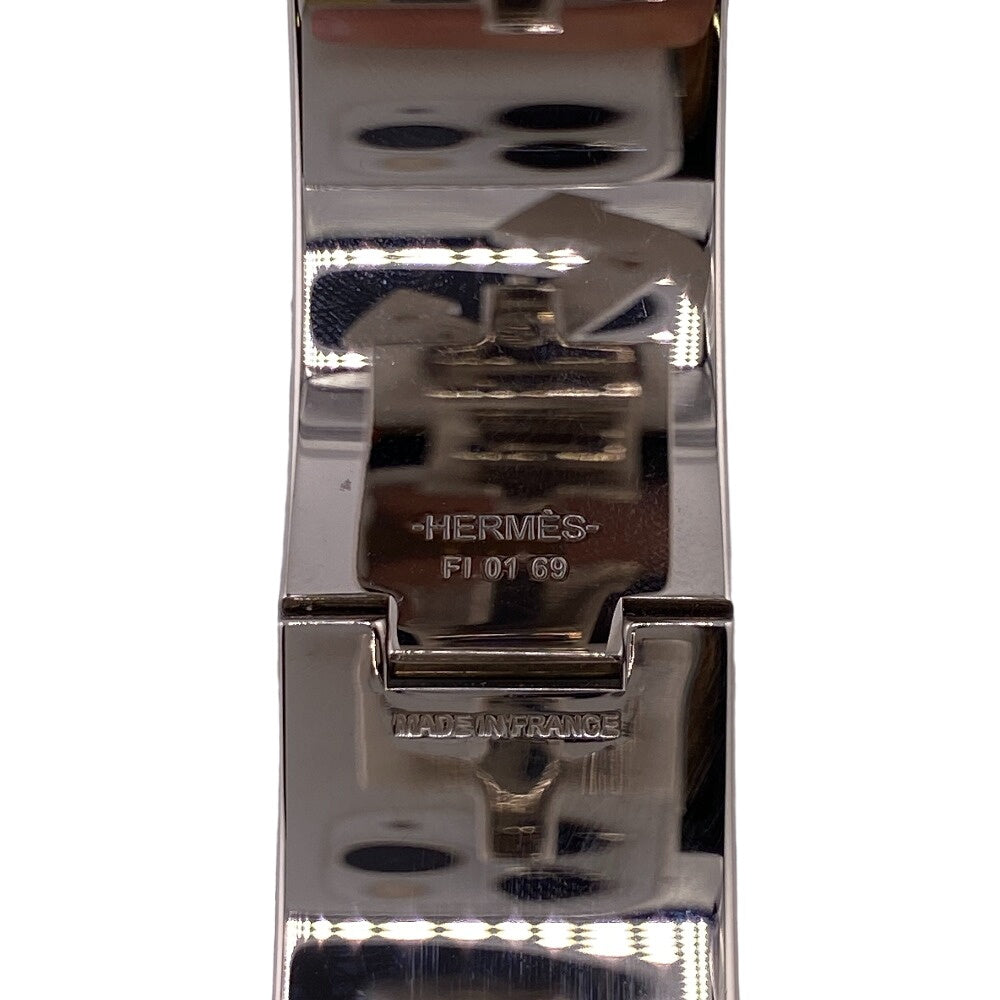 HERMES Bangle Enamel, Metal Silver Click crack GM