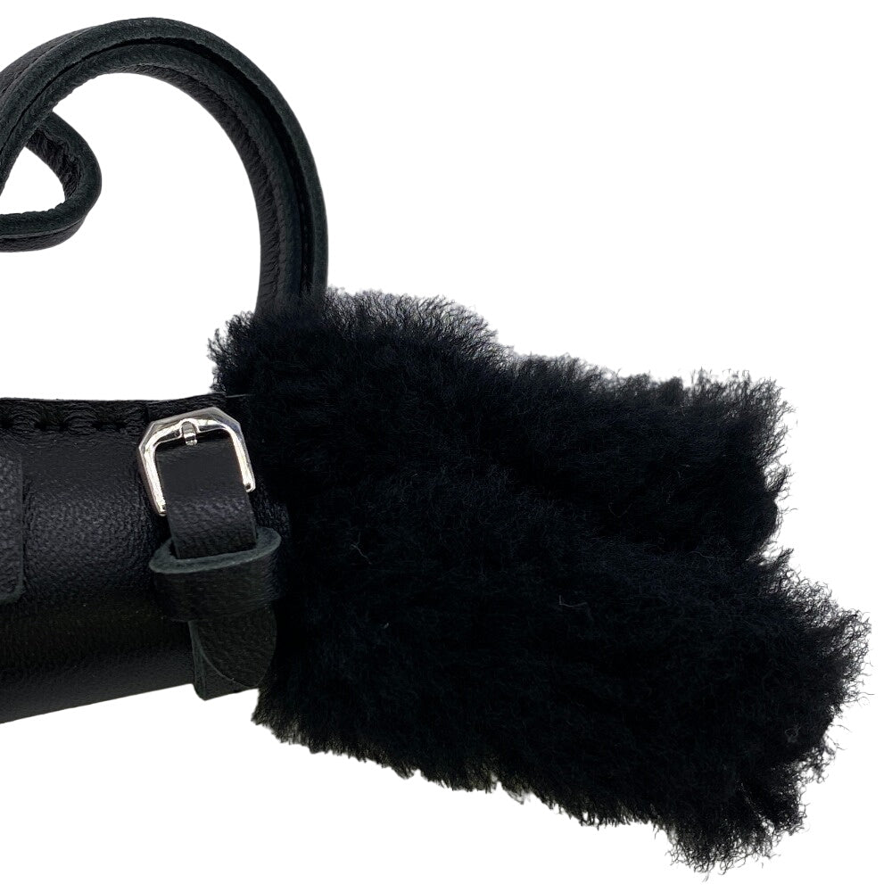 HERMES charm leather black Hermes Buddy Charm