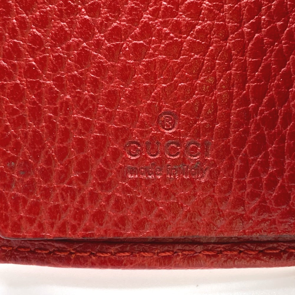 GUCCI Key case Key holder  456118 leather Red six hooks GG Marmont Women Used