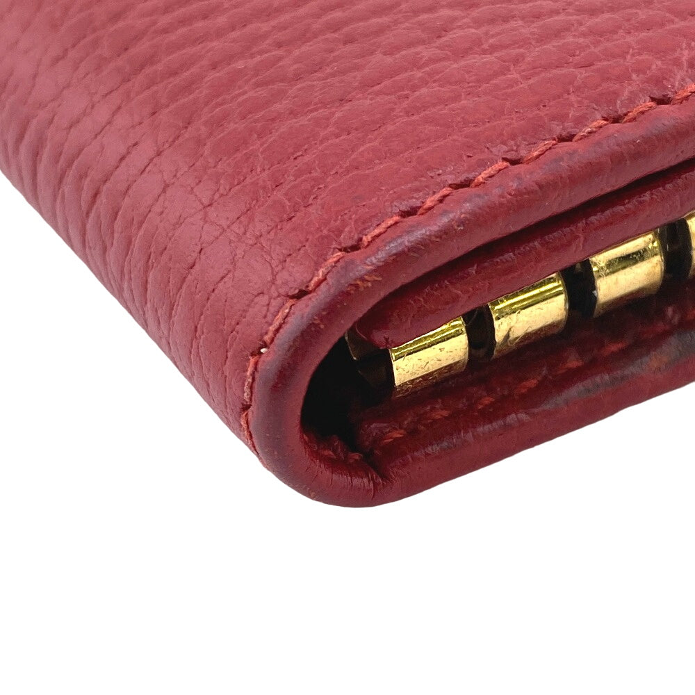 GUCCI Key case Key holder  456118 leather Red six hooks GG Marmont Women Used
