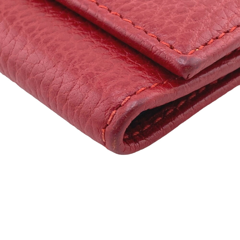GUCCI Key case Key holder  456118 leather Red six hooks GG Marmont Women Used