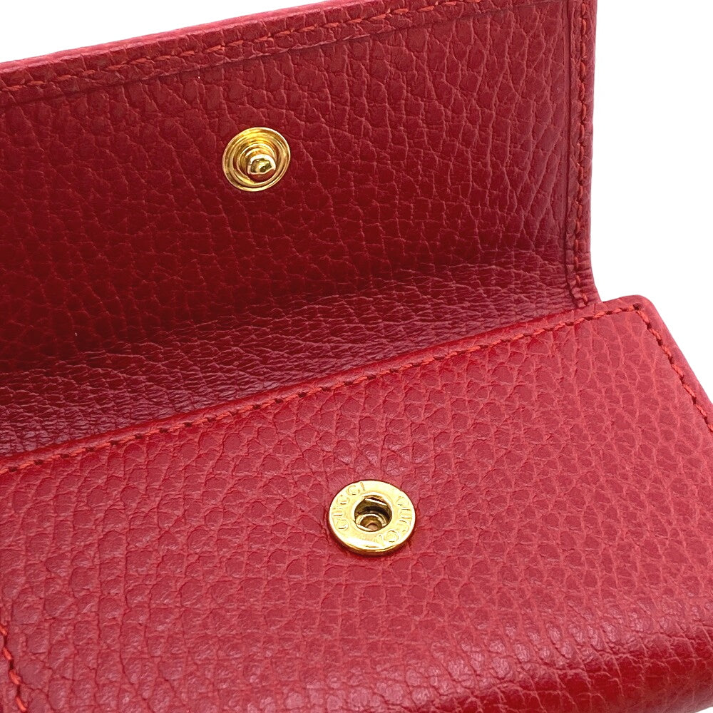 GUCCI Key case Key holder  456118 leather Red six hooks GG Marmont Women Used