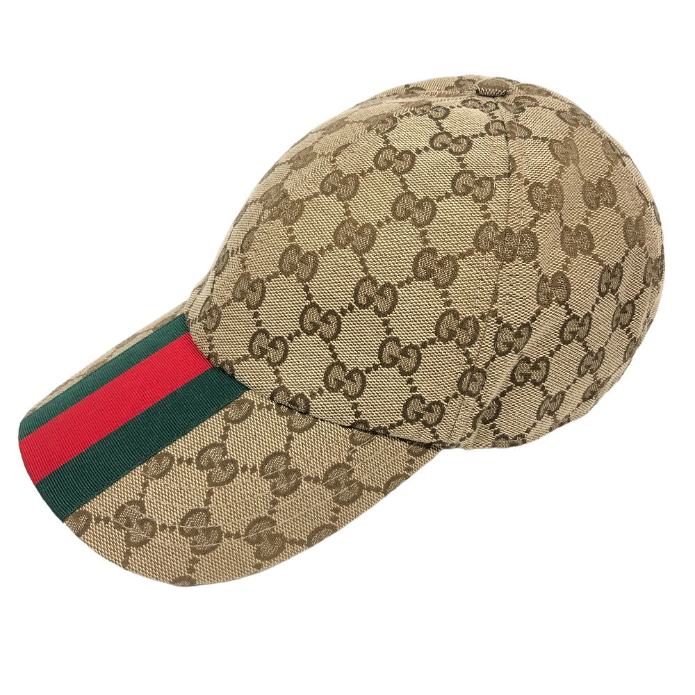 GUCCI cap 789016 canvas Brown Sherry line GG baseball cap XL