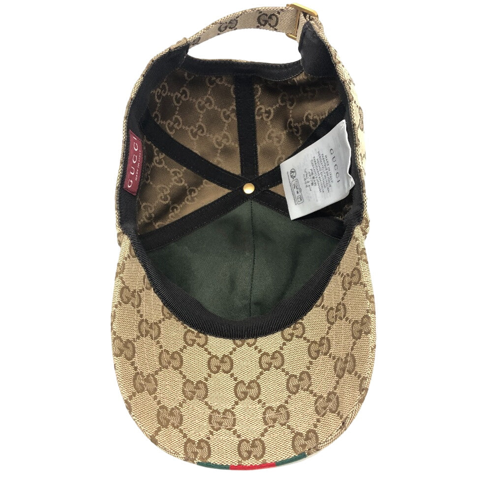 GUCCI cap 789016 canvas Brown Sherry line GG baseball cap XL