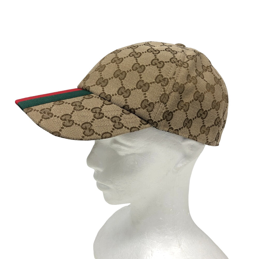 GUCCI cap 789016 canvas Brown Sherry line GG baseball cap XL