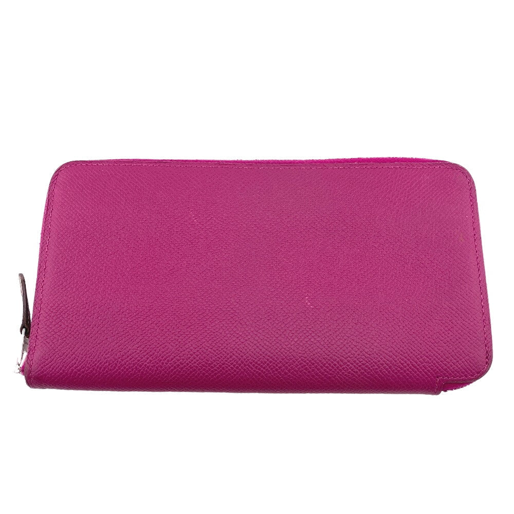 HERMES Long Wallet Purse Epsom, Silk pink Zip Around Azap long silk in Women Used