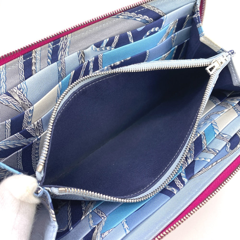 HERMES Long Wallet Purse Epsom, Silk pink Zip Around Azap long silk in Women Used