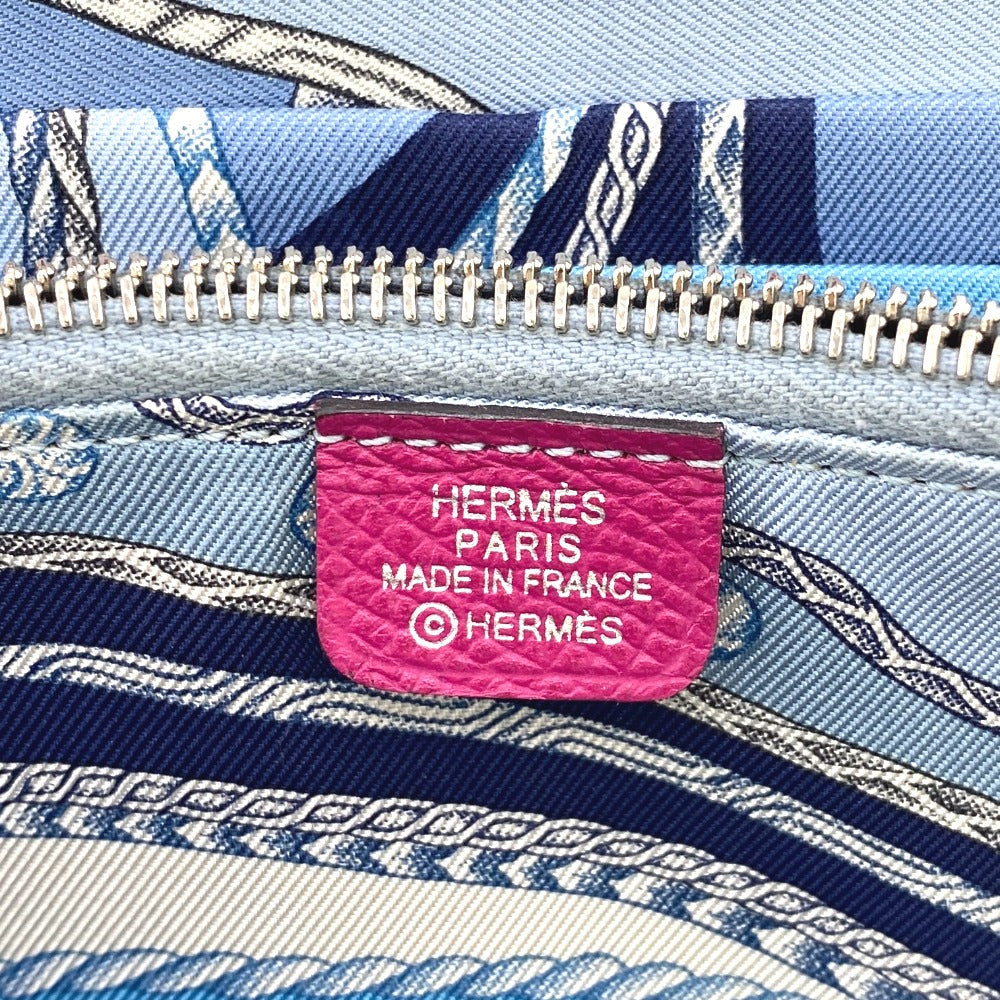 HERMES Long Wallet Purse Epsom, Silk pink Zip Around Azap long silk in Women Used