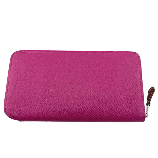 HERMES Long Wallet Purse Epsom, Silk pink Zip Around Azap long silk in Women Used
