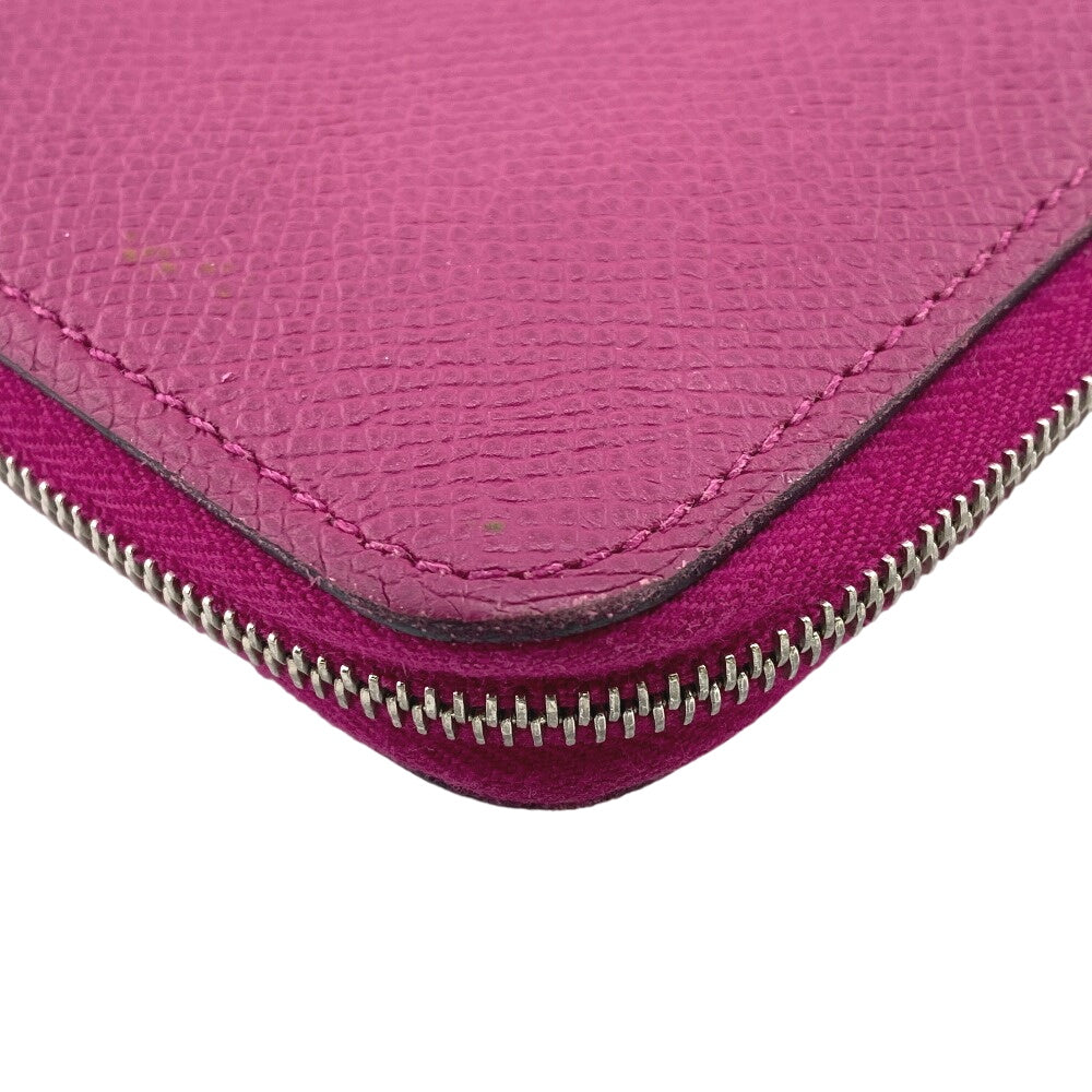 HERMES Long Wallet Purse Epsom, Silk pink Zip Around Azap long silk in Women Used