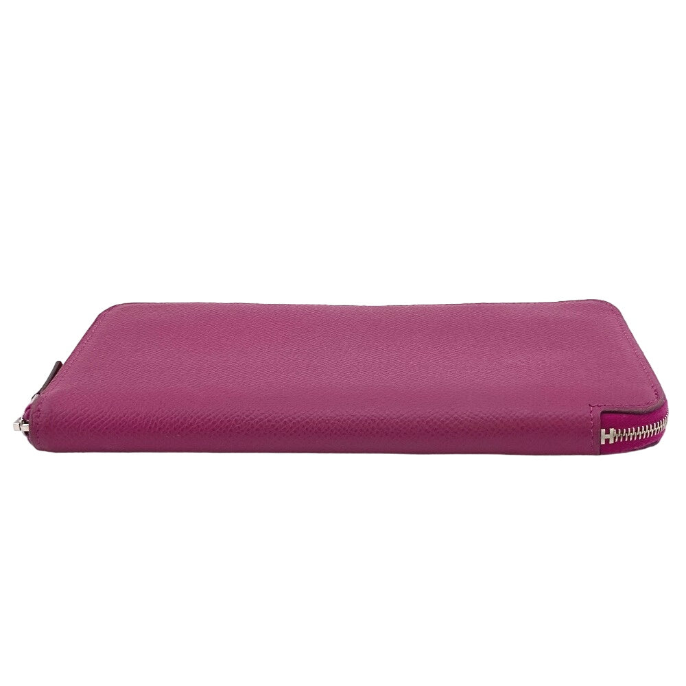 HERMES Long Wallet Purse Epsom, Silk pink Zip Around Azap long silk in Women Used
