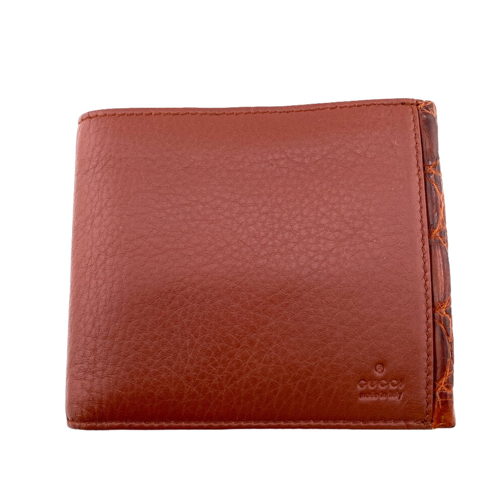 GUCCI Bifold Wallet 124559 leather Red Bamboo mens Used