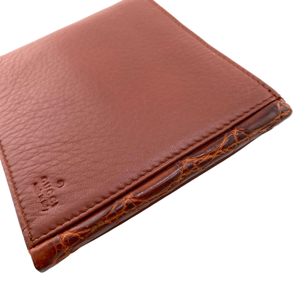 GUCCI Bifold Wallet 124559 leather Red Bamboo mens Used