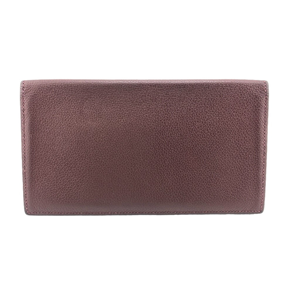 HERMES Long Wallet Purse leather Brown MC2 Fleming unisex(Unisex) Used