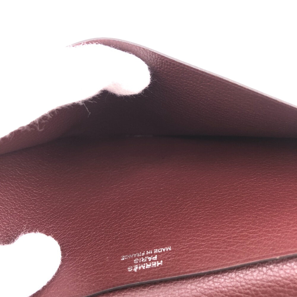 HERMES Long Wallet Purse leather Brown MC2 Fleming unisex(Unisex) Used