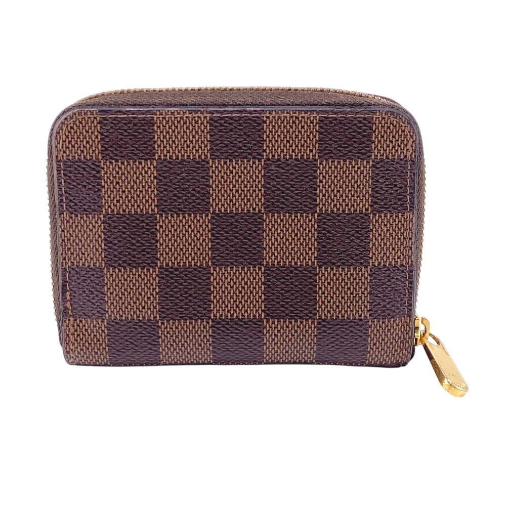 LOUIS VUITTON Coin case N60492 leather Brown Damier Zip around purse
