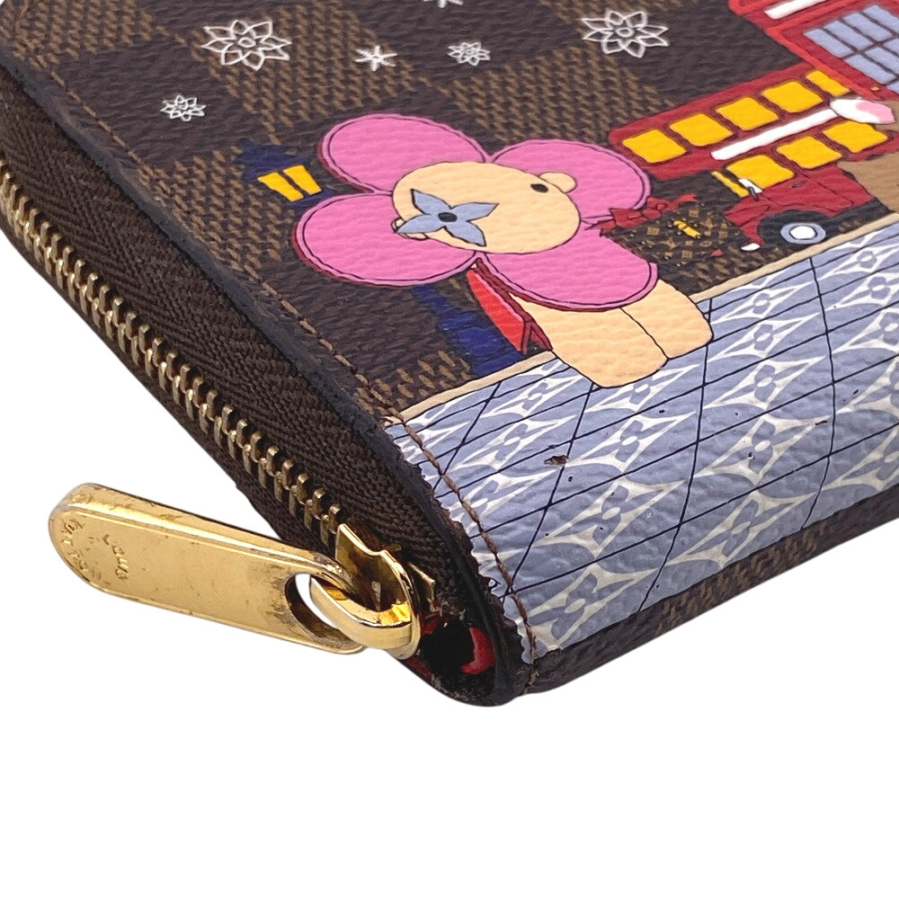 LOUIS VUITTON Coin case N60492 leather Brown Damier Zip around purse