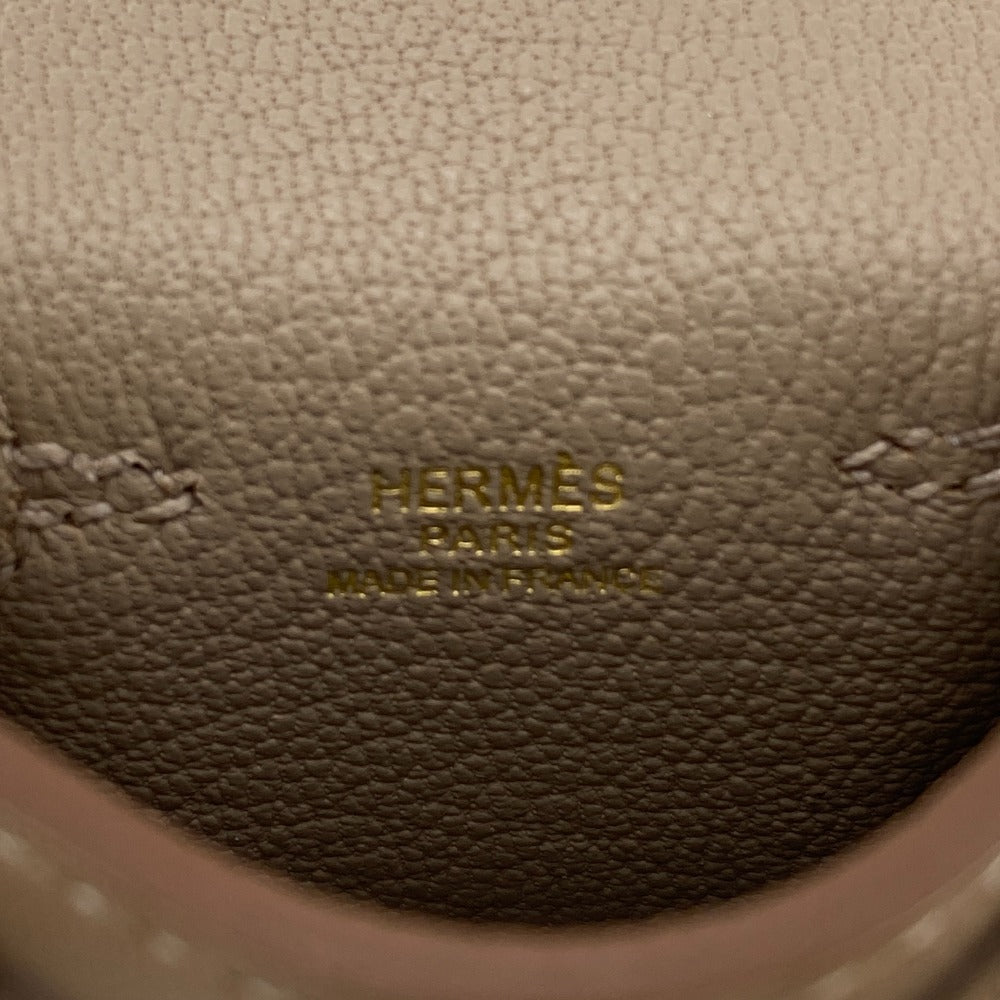HERMES charm leather beige Kelly Twilly