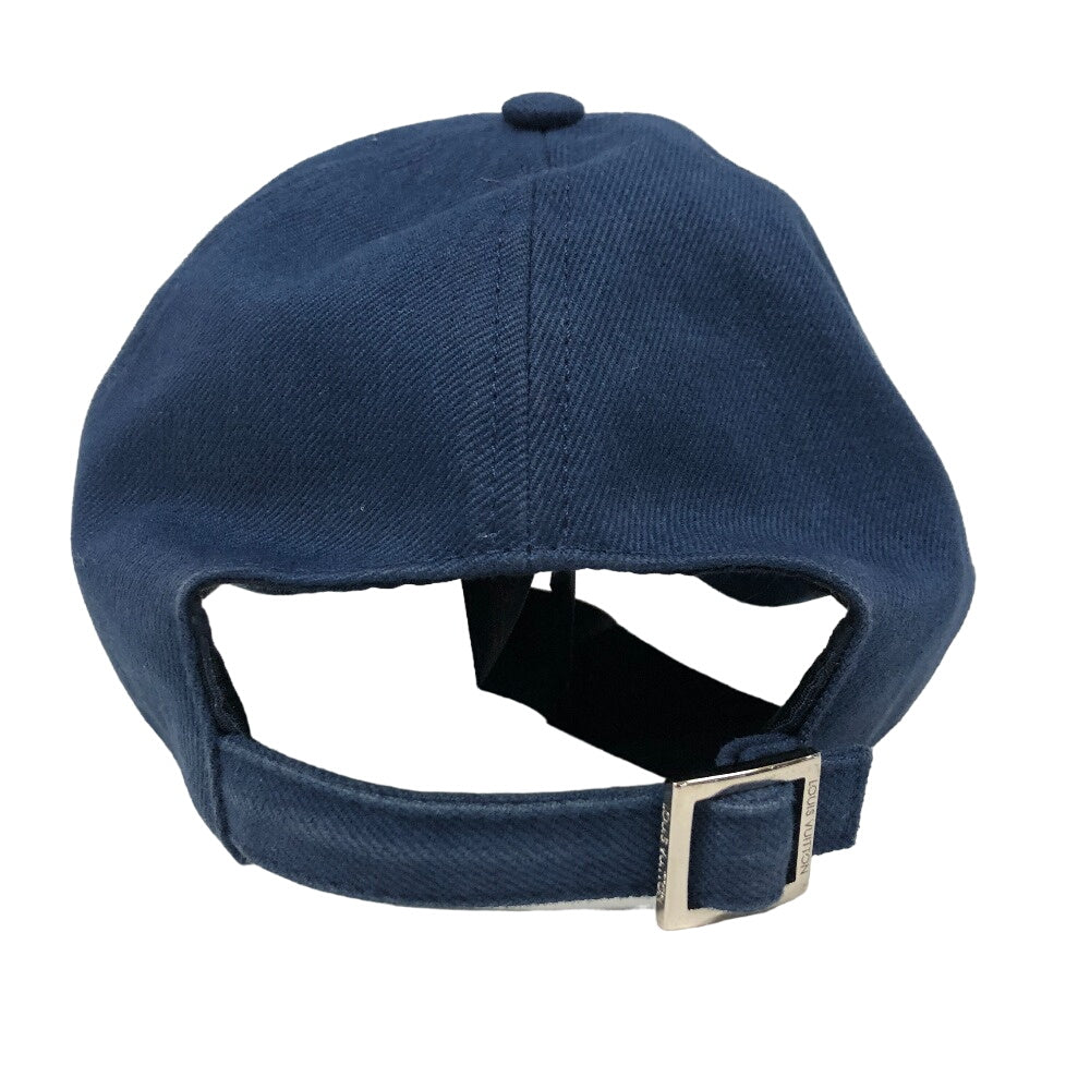 LOUIS VUITTON cap M7606L cotton Navy Marine LV smash mens Used