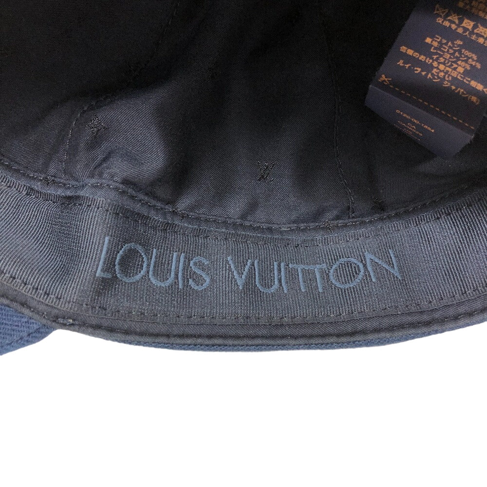 LOUIS VUITTON cap M7606L cotton Navy Marine LV smash mens Used