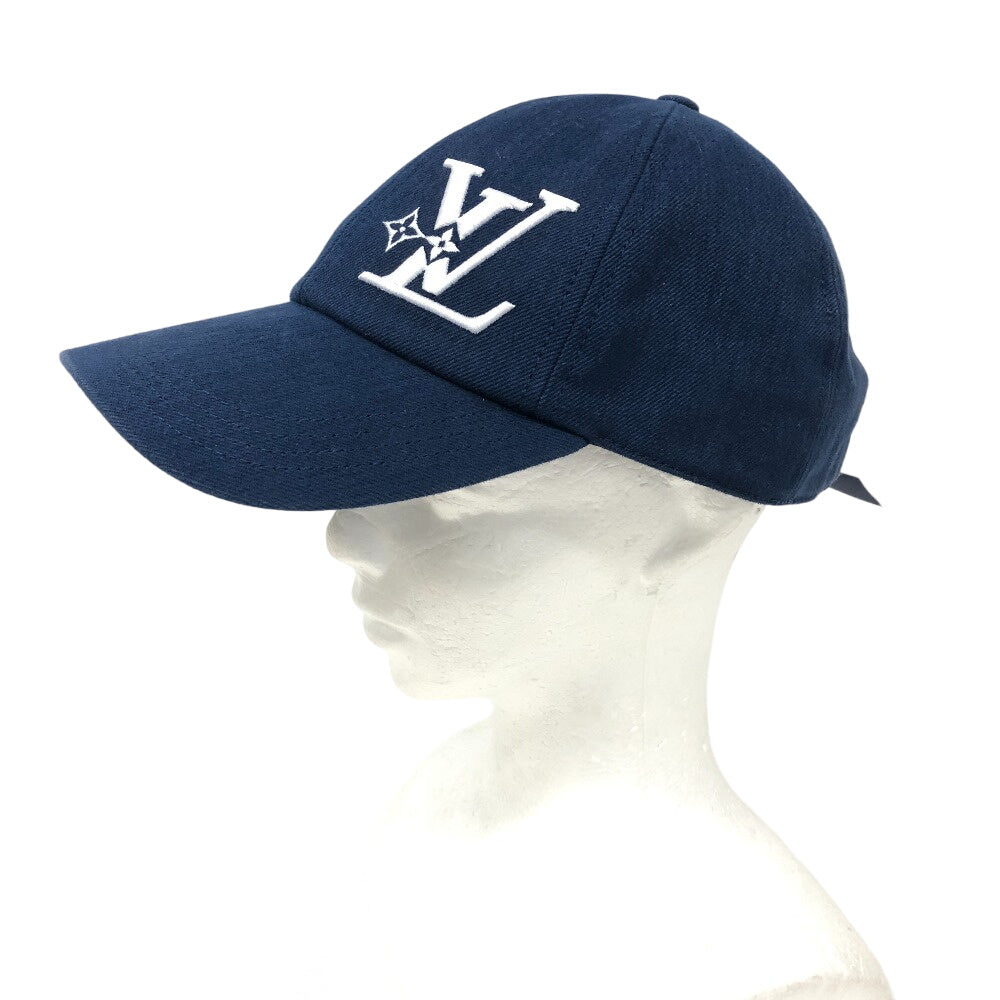 LOUIS VUITTON cap M7606L cotton Navy Marine LV smash mens Used