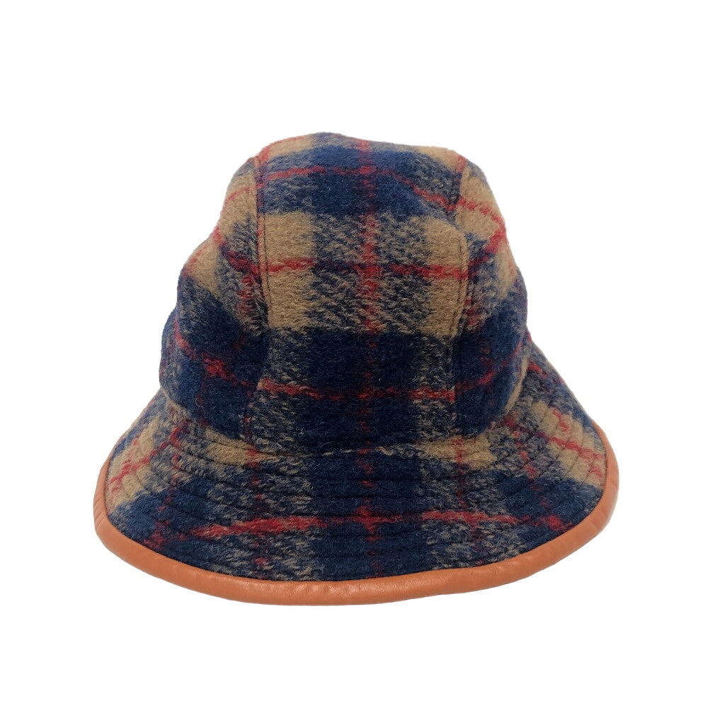 GUCCI hat 727244 Wool, Polyester Brown 58 M check unisex(Unisex) M Used