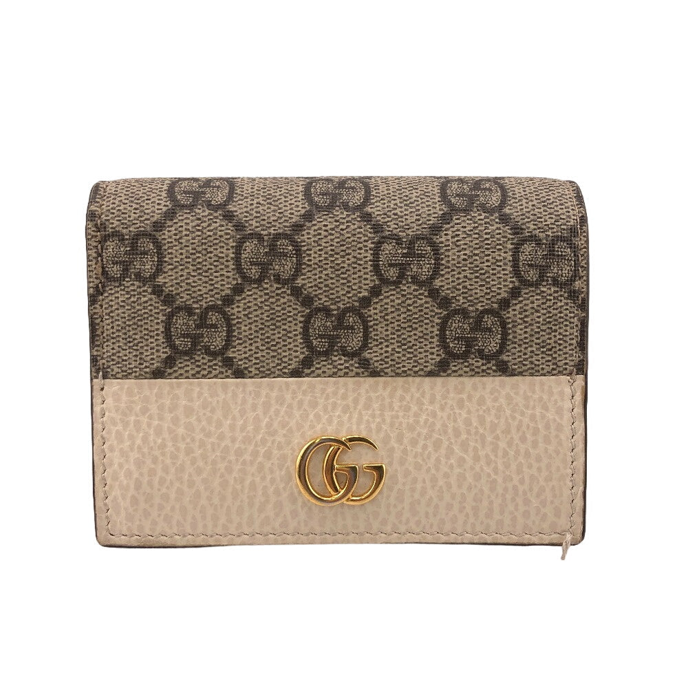 GUCCI Bifold Wallet 658610 PVC, Leather Brown Compact wallet GG Marmont Women Used