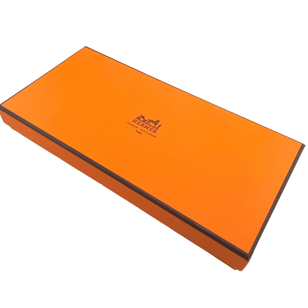 HERMES Long Wallet Purse Leather, Silk blue Azap Long Silk Inn
