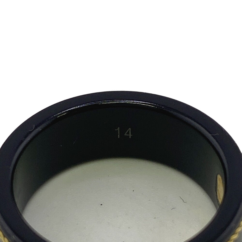 GUCCI Ring K18 Gold black Interlocking G