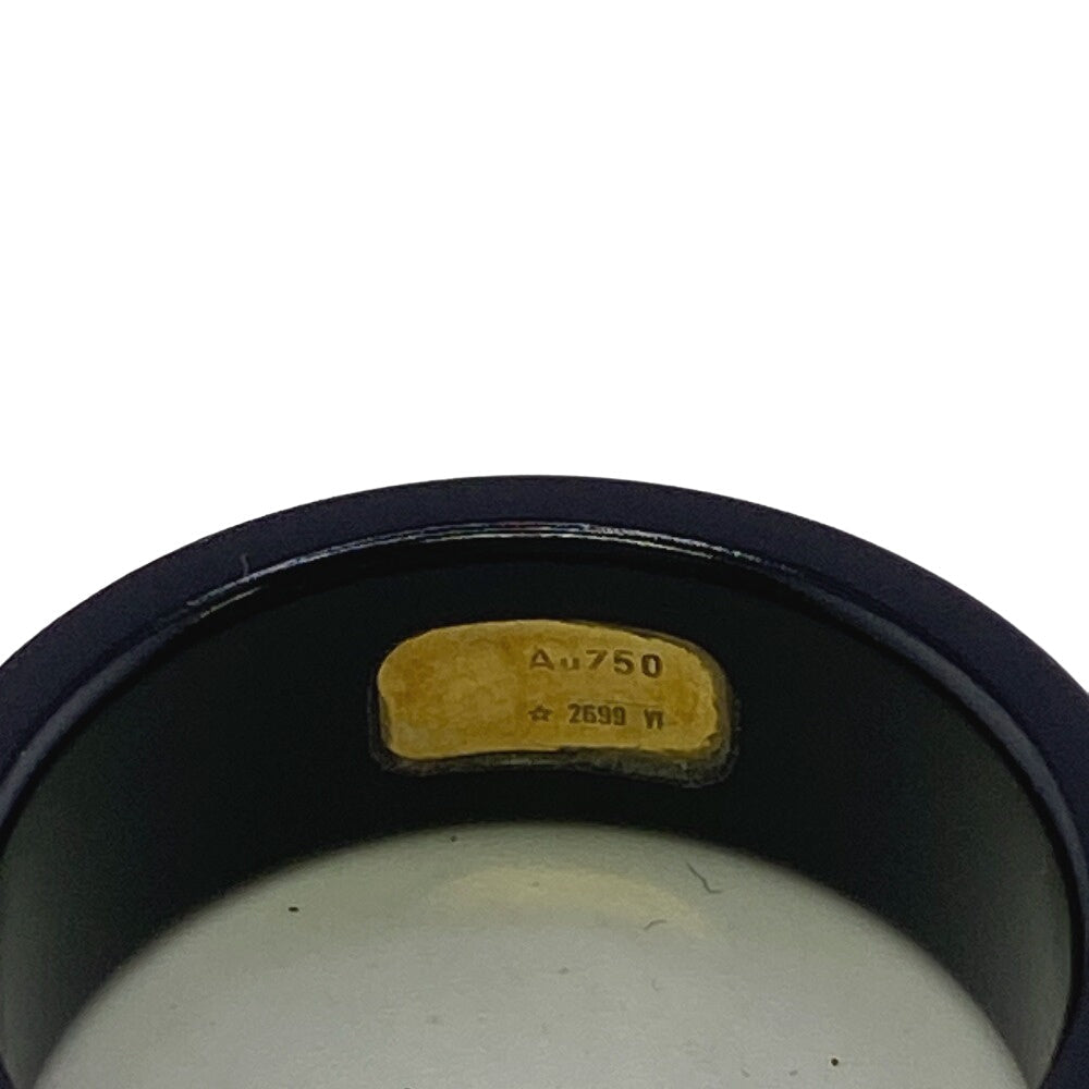 GUCCI Ring K18 Gold black Interlocking G