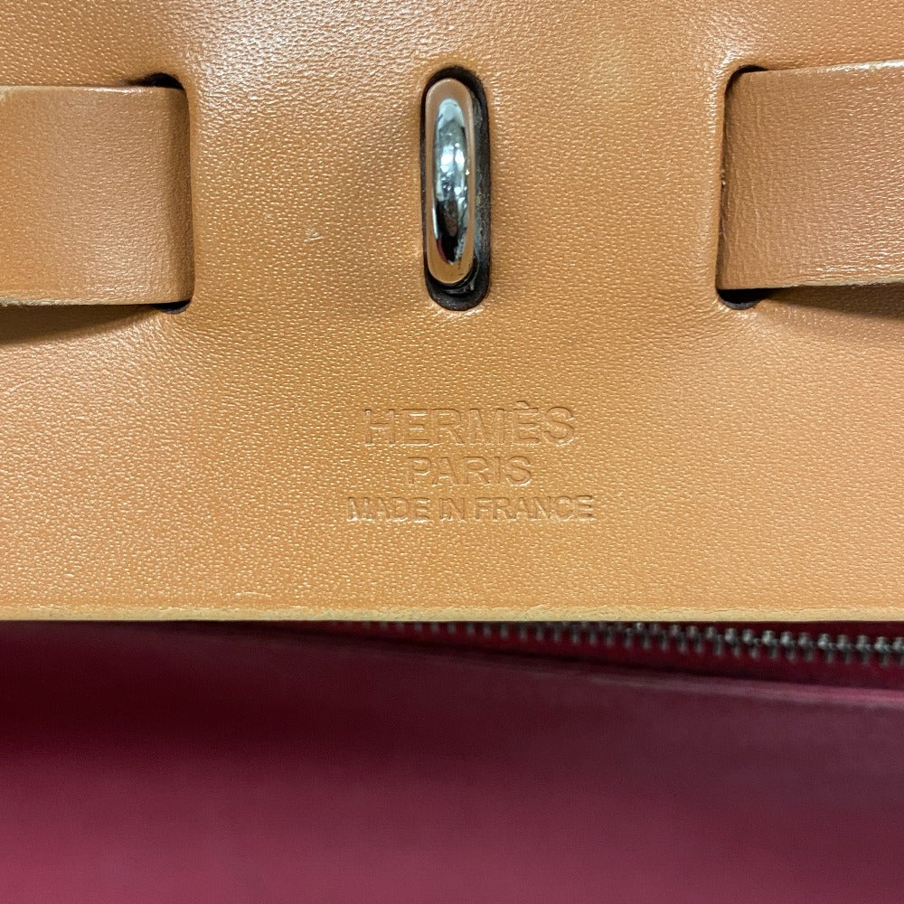 HERMES Handbag Leather, Canvas Brown Herbag Zip MM