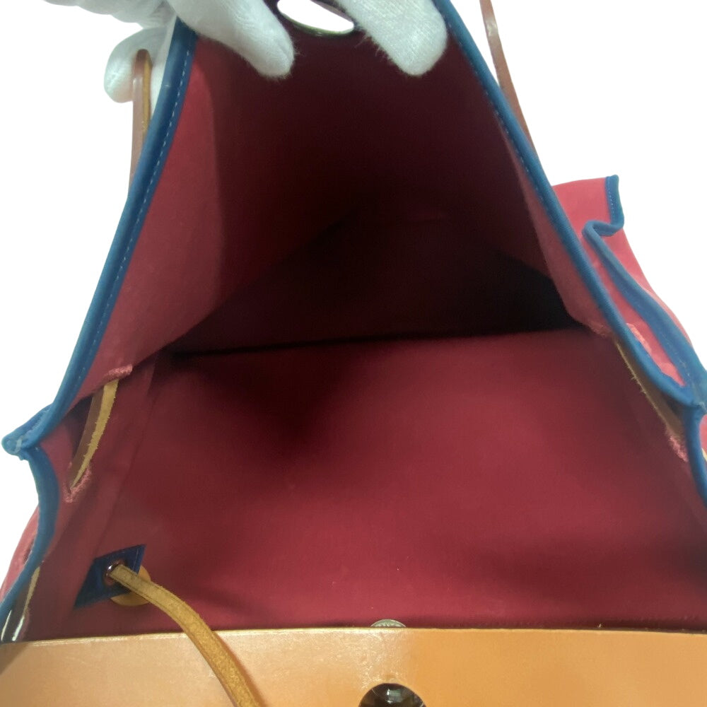 HERMES Handbag Leather, Canvas Brown Herbag Zip MM