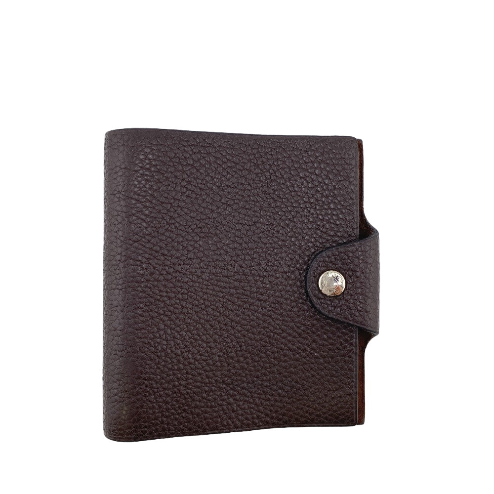 HERMES Notebook cover leather Brown Uris mini