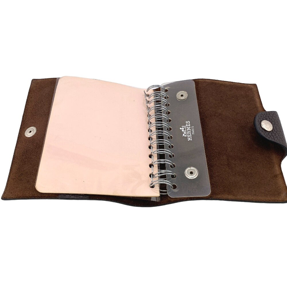 HERMES Notebook cover leather Brown Uris mini