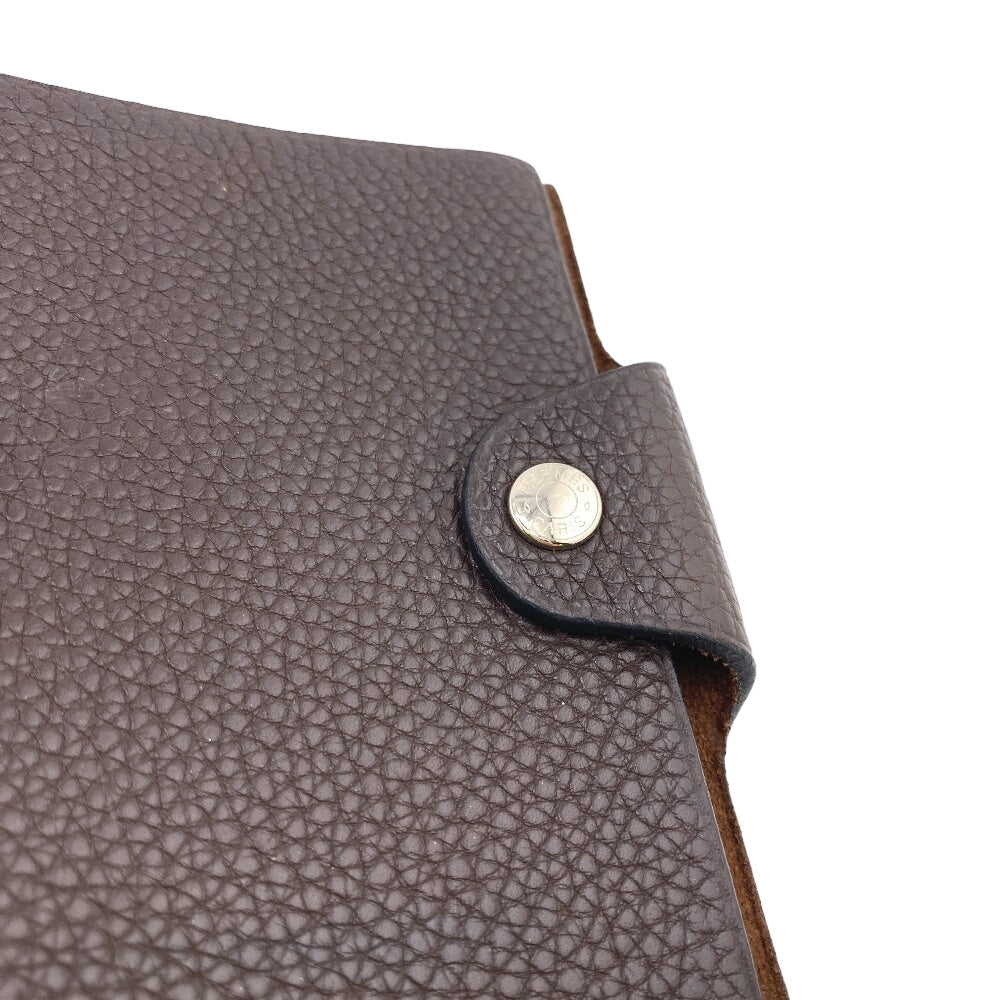 HERMES Notebook cover leather Brown Uris mini