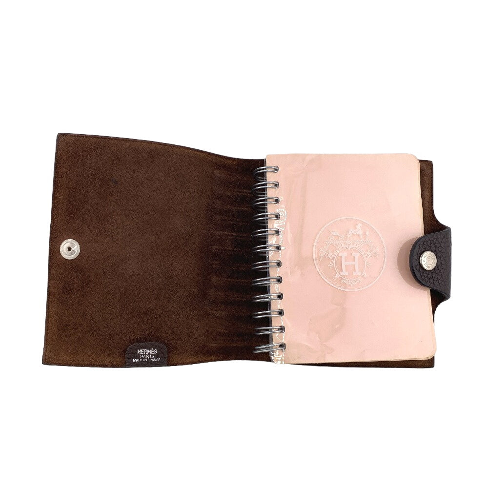 HERMES Notebook cover leather Brown Uris mini