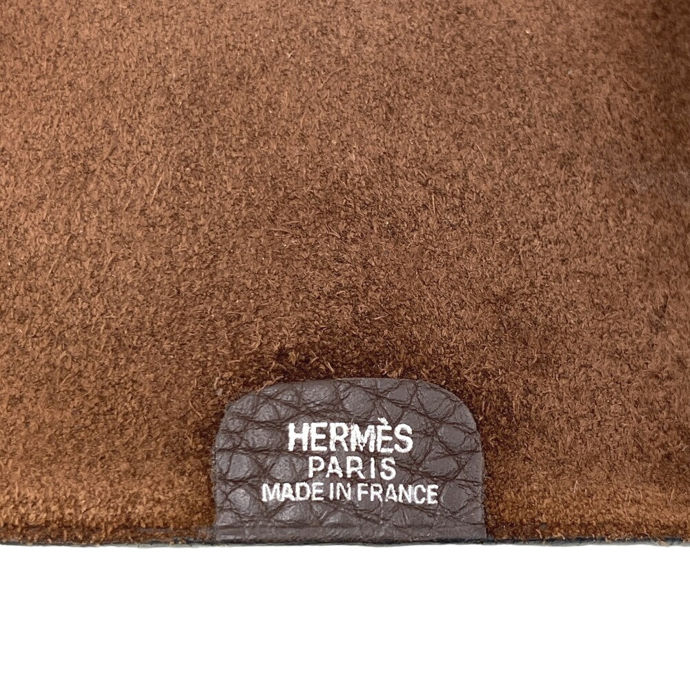 HERMES Notebook cover leather Brown Uris mini