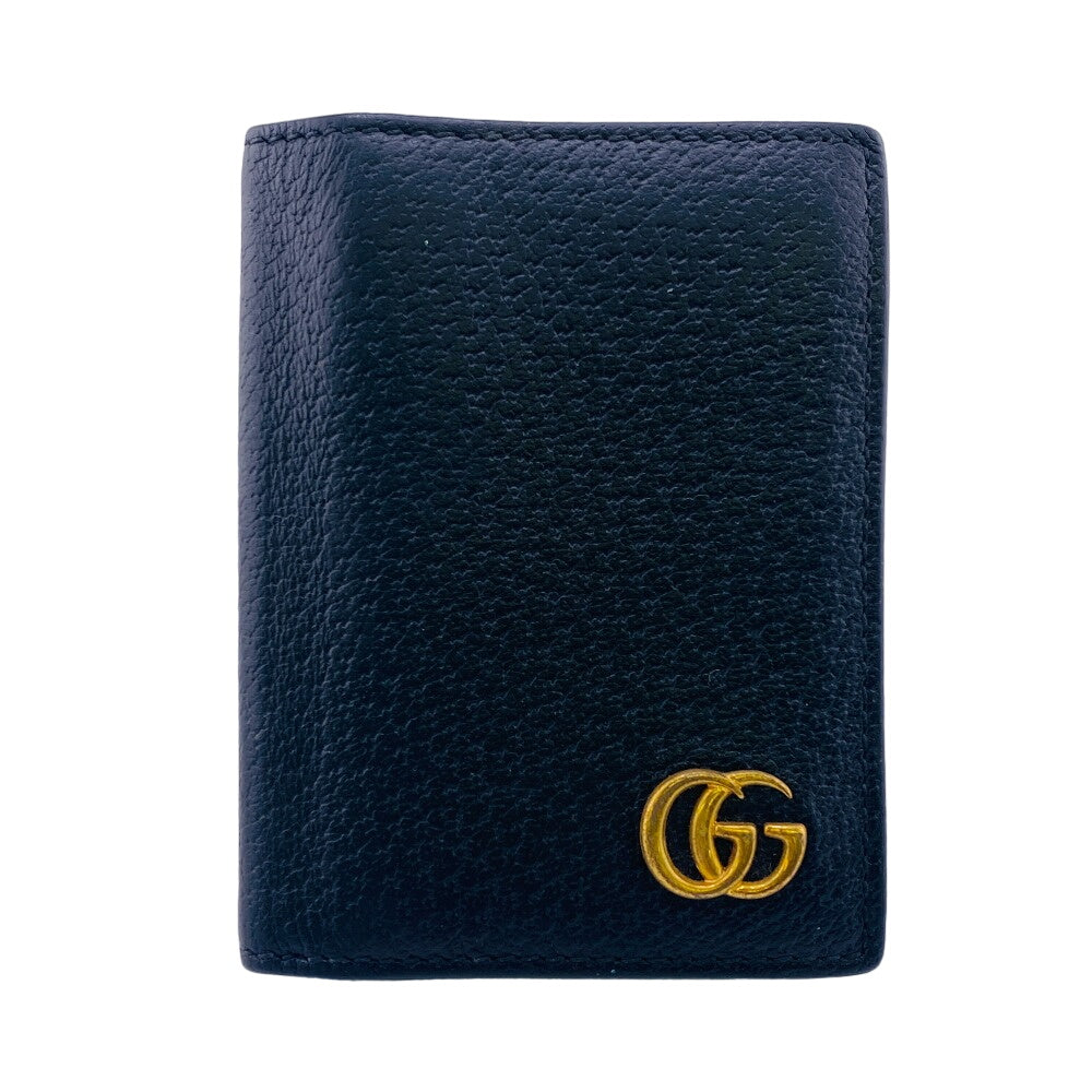 GUCCI Card Case 428737 leather black GG Marmont