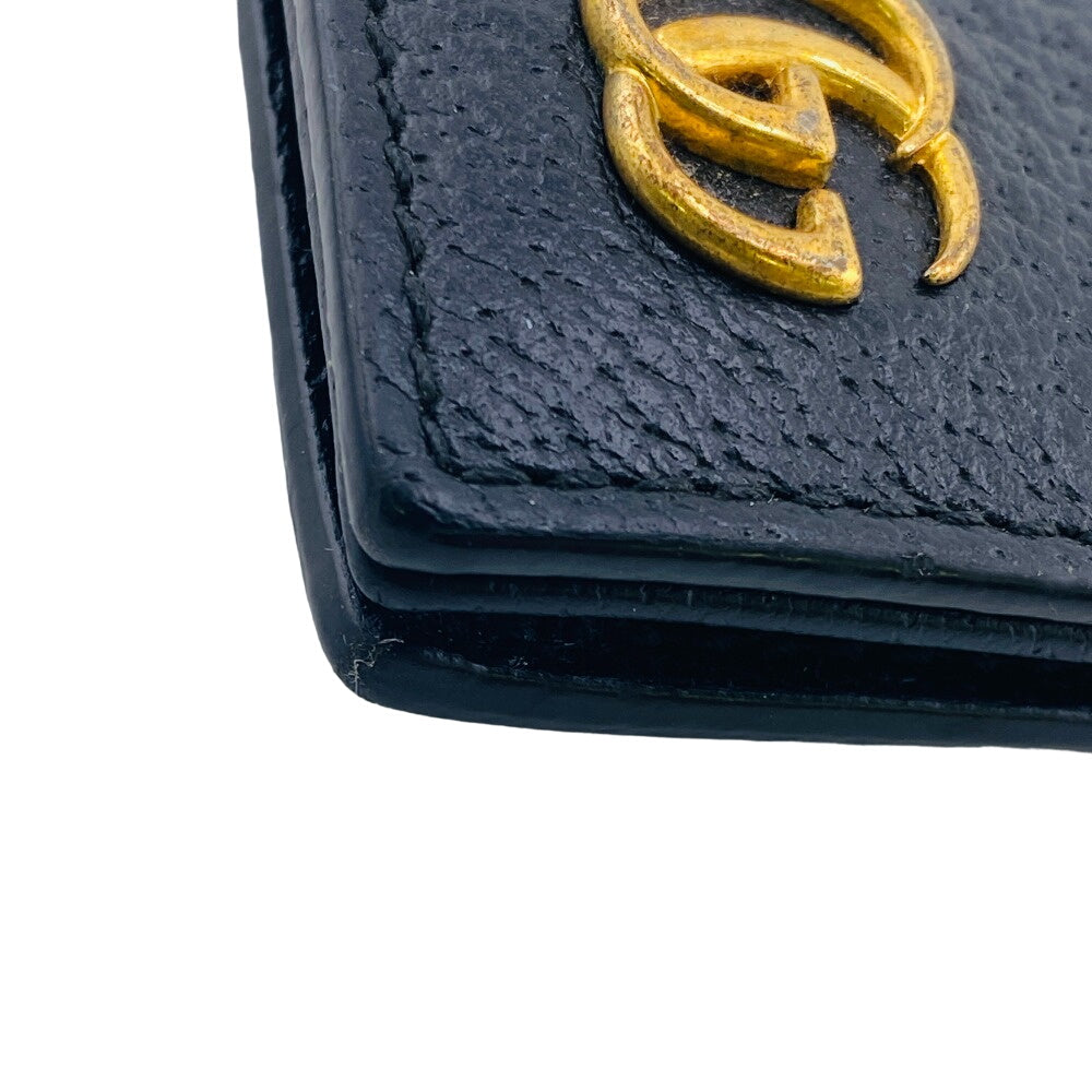 GUCCI Card Case 428737 leather black GG Marmont