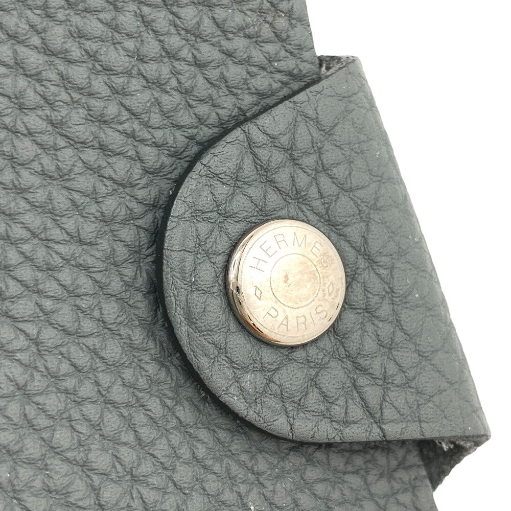 HERMES Notebook cover Taurillon Clemence gray Uris mini