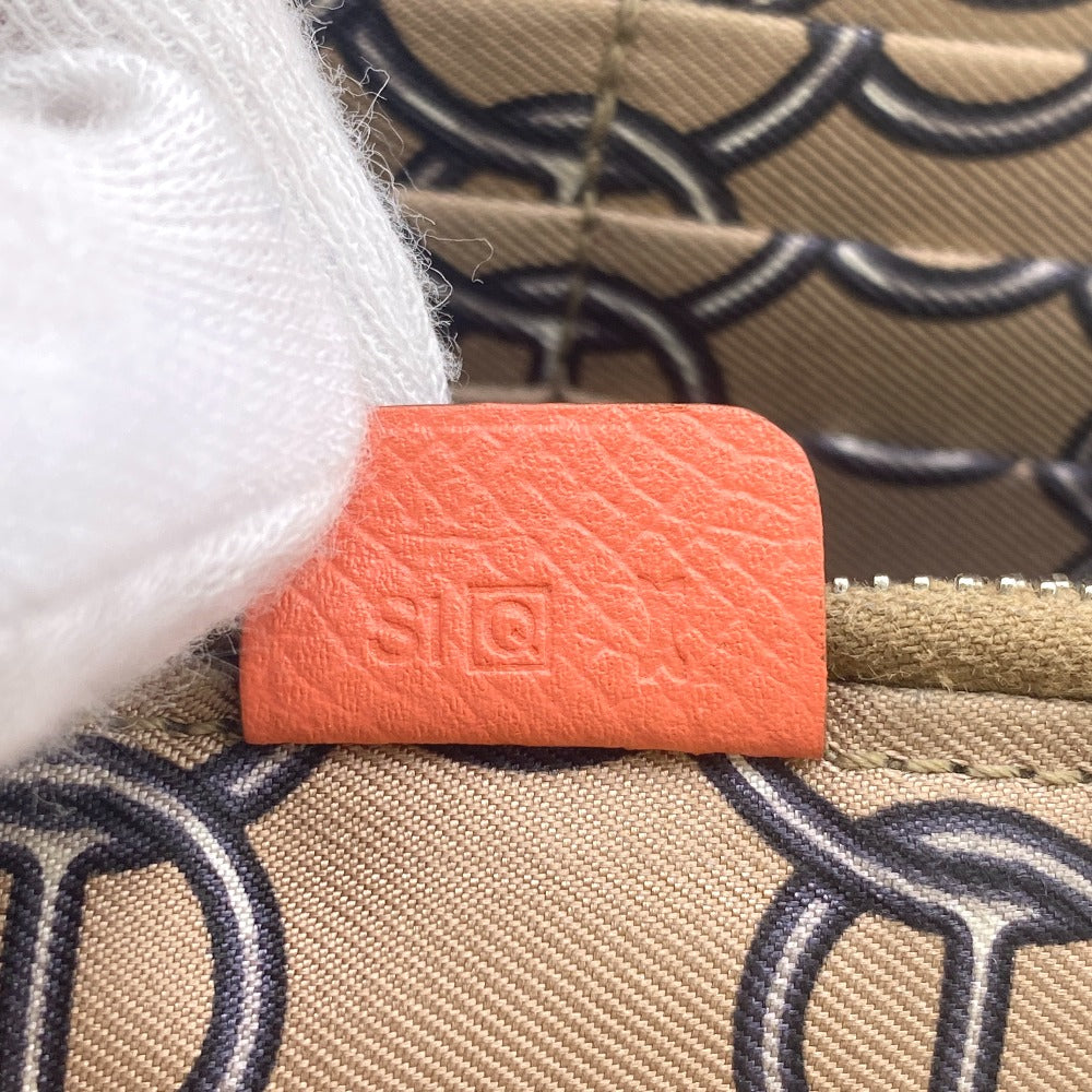 HERMES Long Wallet Purse leather pink Azap long silk in