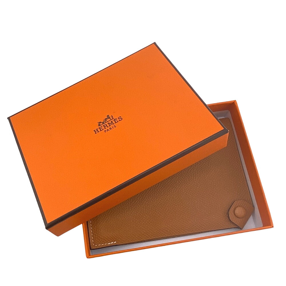 HERMES passport case Epsom Brown Talmac PM