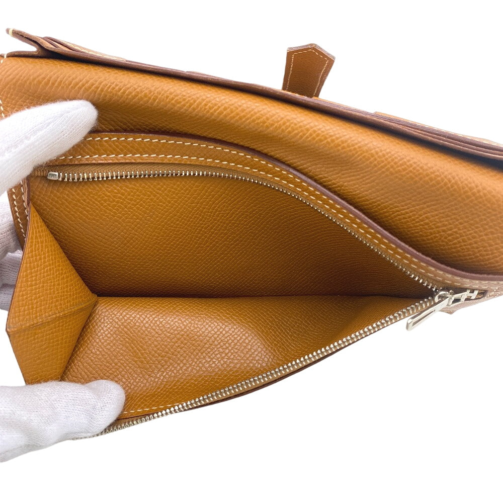 HERMES Long Wallet Purse Epsom Brown Beansufla