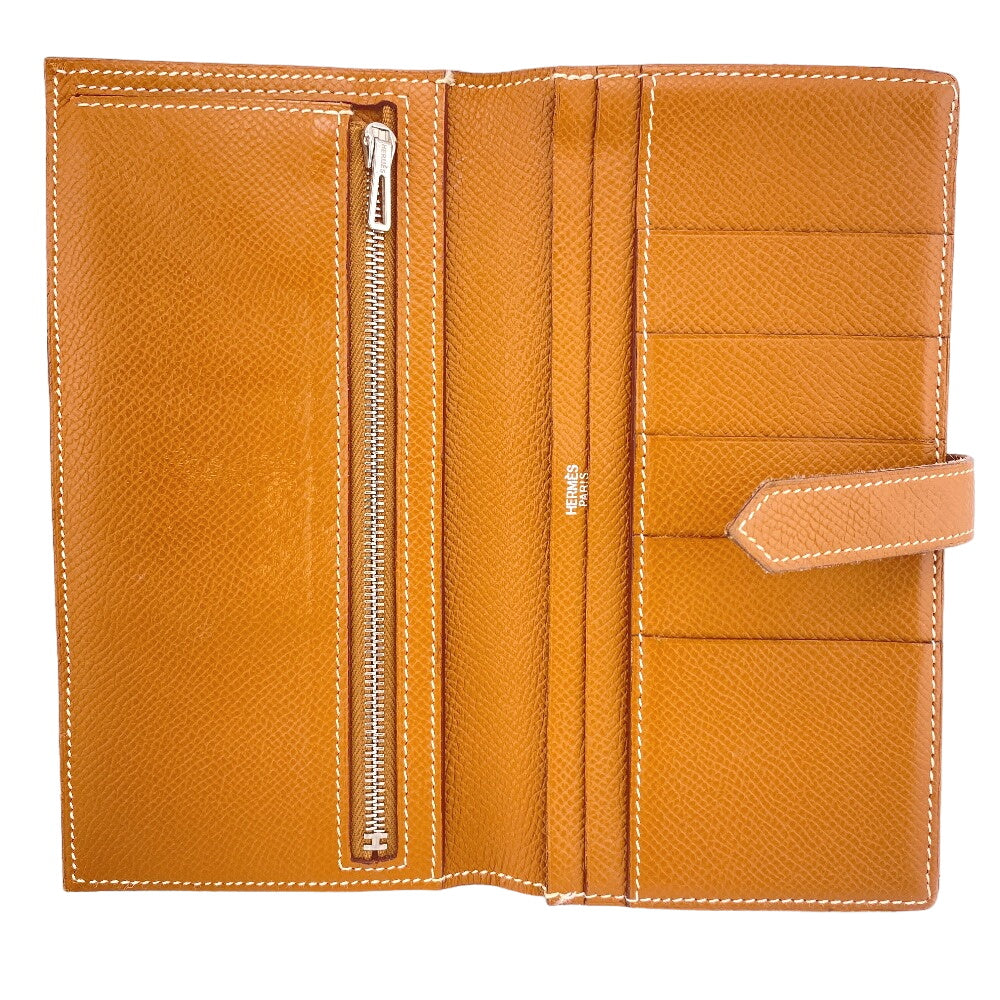 HERMES Long Wallet Purse Epsom Brown Beansufla
