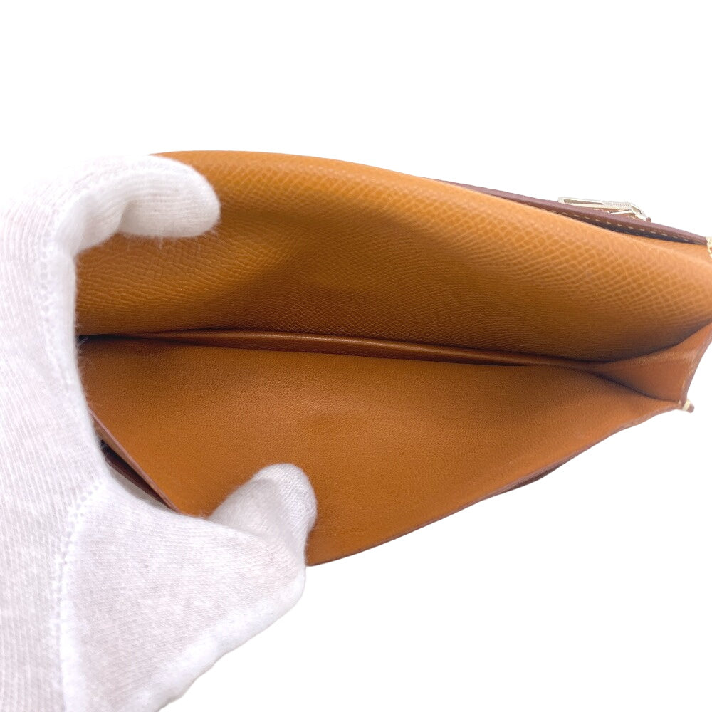 HERMES Long Wallet Purse Epsom Brown Beansufla